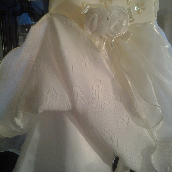 NEW LLC LITTLE GIRLS EGGSHELL DRESS SEED BEADED 3T - Picture 5 of 7